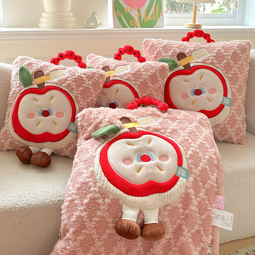 立体卡通加厚长毛绒冬季抱枕被子毯靠垫沙发汽车午睡枕头多功能被