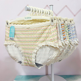 舒心花漾莫代尔女士内裤印花透气舒适石墨烯抗菌中腰平角裤薄891