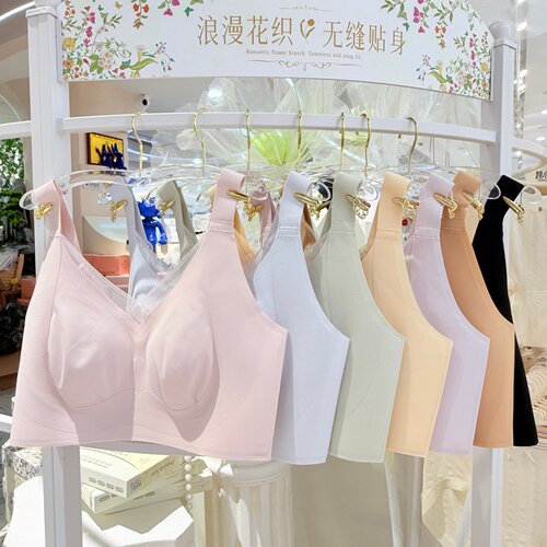 慕约花瓣杯大胸显小无痕文胸夏超薄收副乳内衣M09杯防下垂外扩