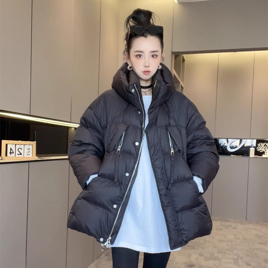 中长款羽绒服女2025新款冬外套保暖连帽面包服欧洲站上衣拉链口袋,女装/女士精品,羽绒服,淘宝优惠券,粉丝福利购,淘宝优惠卷