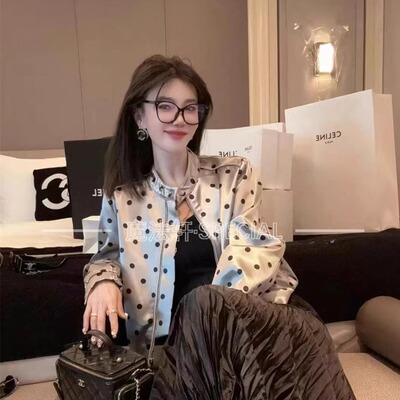 波点长袖棒球服外套上衣