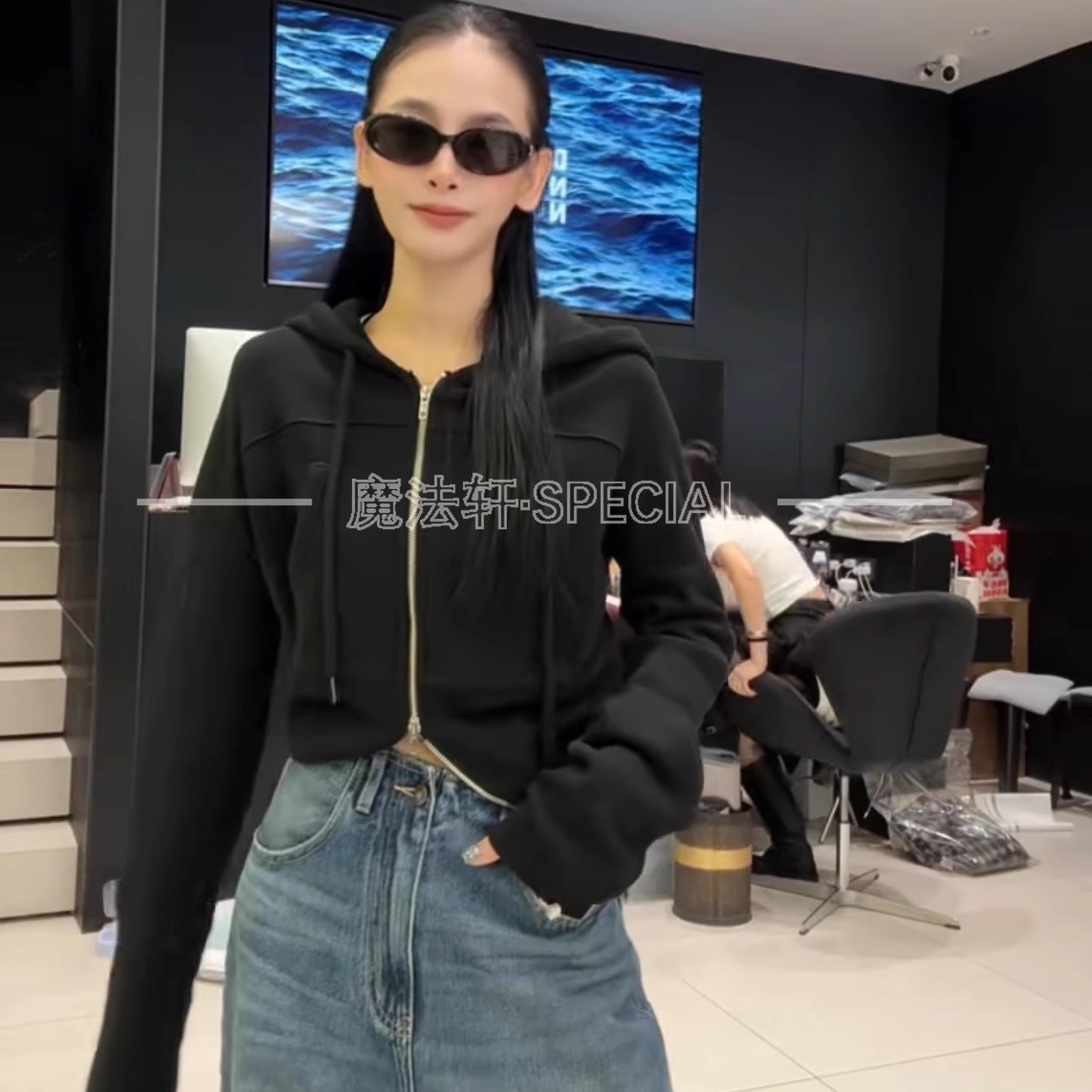 黑色长袖外套女2025新款