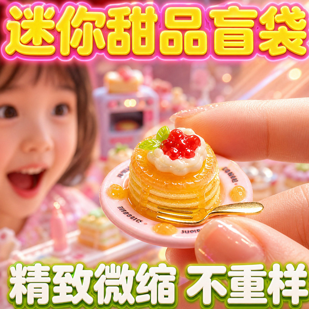 盲袋小礼物盒2026新款拆拆乐迷你咖啡甜品玩具女孩小蛋糕微缩食玩