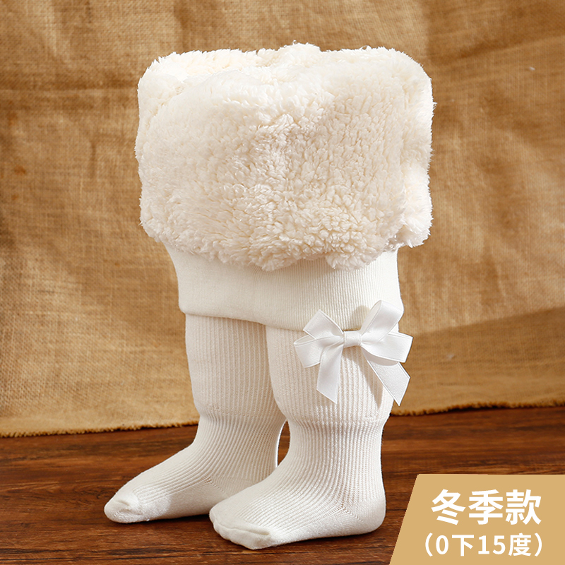 东北特厚女童打底裤加绒加厚保暖周岁宝宝秋冬季儿童连裤袜连体袜