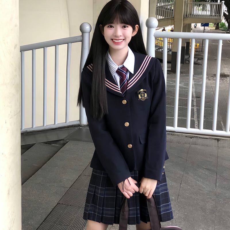 jk制服西装外套秋冬季原创款学院风校供感小个子西服套装日系女