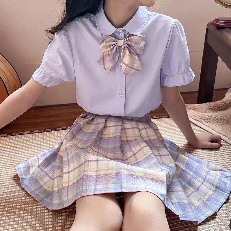女童夏装套装2026新款女孩jk制服夏季学院风百褶裙儿童洋气连衣裙