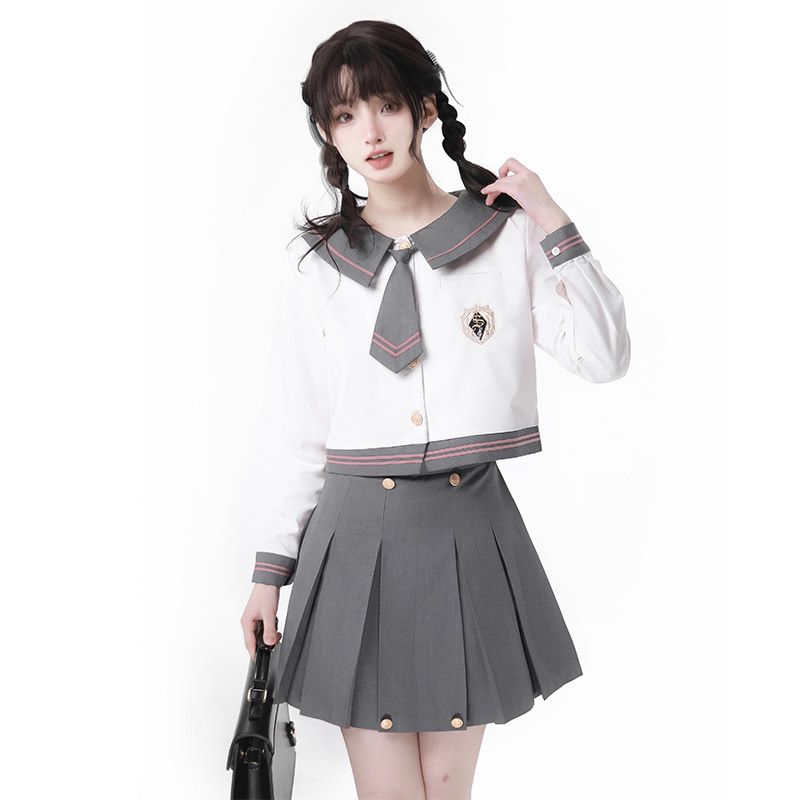 月入星河jk原创正版jk长袖短袖套装箱褶裙水手服学生韩式校服班服