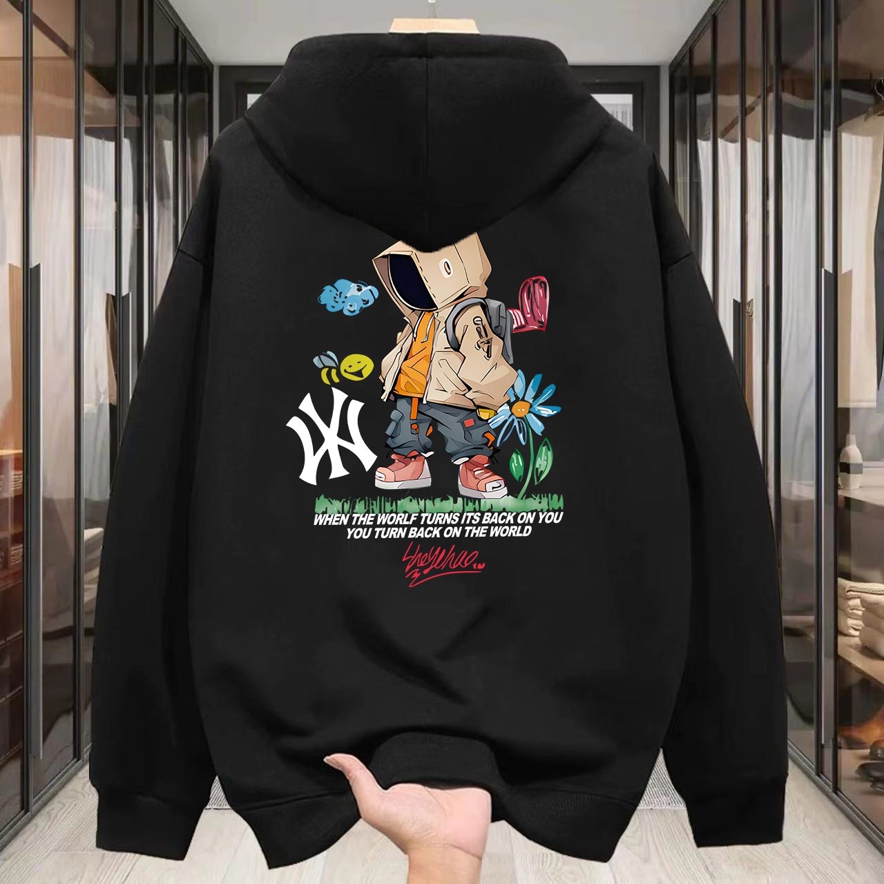 秋冬痞帅ins潮牌宽松休闲重磅连