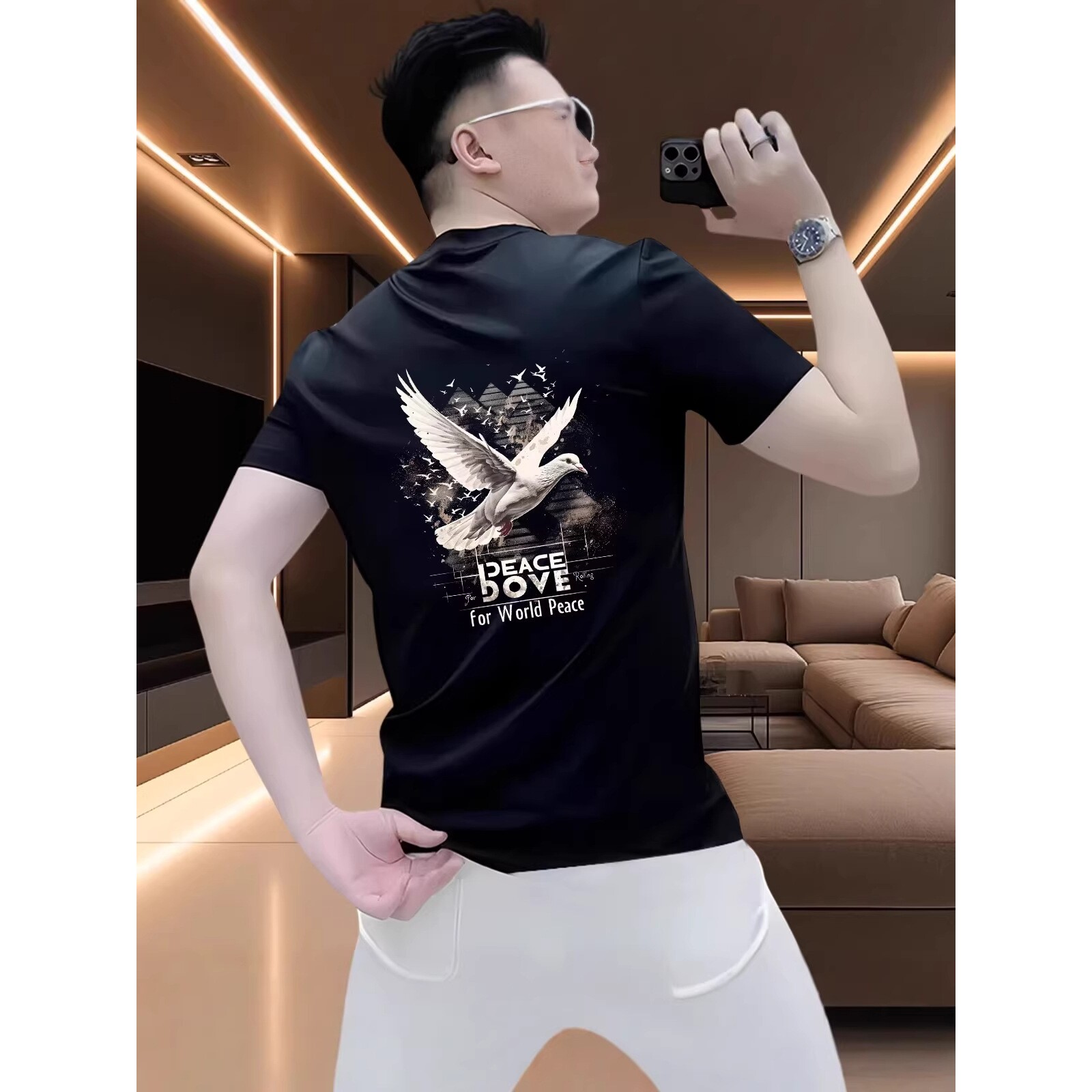 短袖男款爆款2026新款休闲时尚T恤夏季百搭男生衣服高级感上衣潮