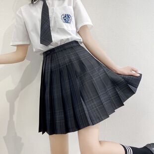 碳灰中牌制服馆JK原创制服裙现货掉落日系学生学院风半身裙格裙夏