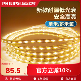 饰客厅吊灯线条灯条形灯恒冉 飞利浦灯带LED三色灯条霓虹灯家用装