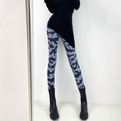 弹力高腰百搭九分裤 印花打底裤 修身 洋气薄款 女士 秋季 小脚裤 新款