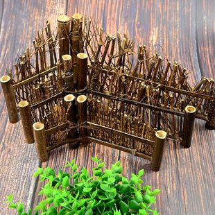 饰背景拍摄道具 三尺寸可选拍照装 复古竹制小篱笆 紫竹围栏竹栅栏