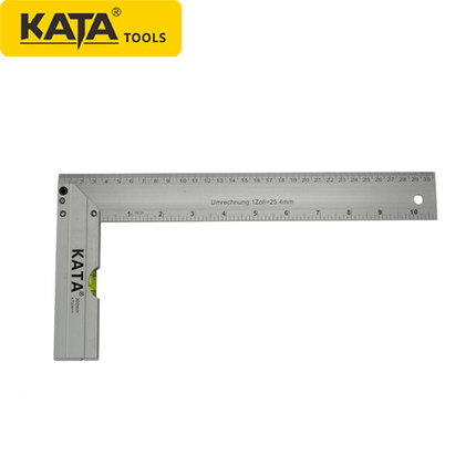 锴达 KATA 铝合金钢角尺直角尺90度带水平双面刻度木工尺KT33603