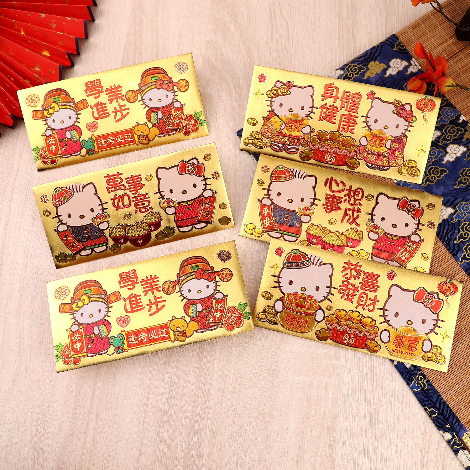 2026新款红包袋马年精品高端金箔和服凯蒂猫利是封新年大号压岁袋