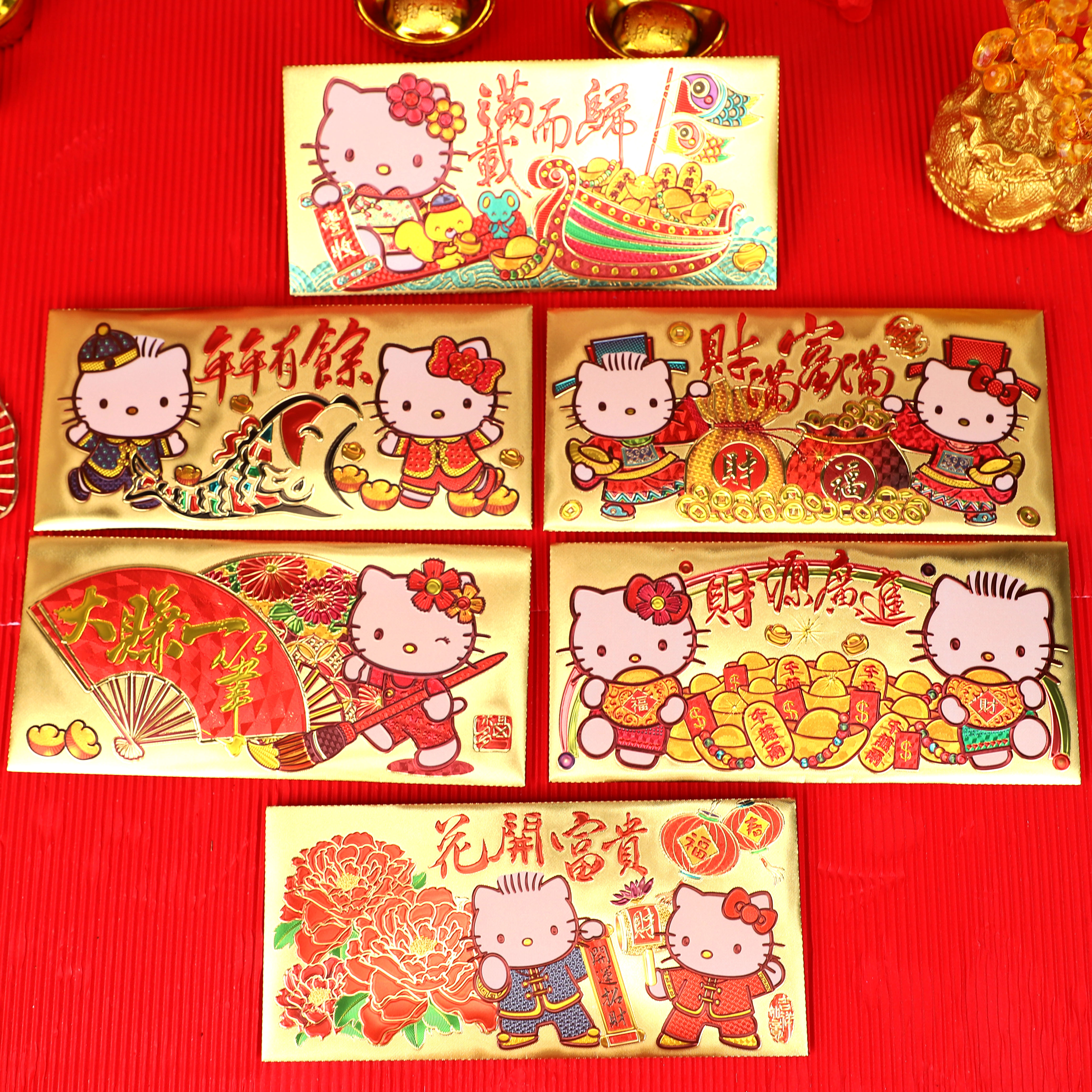 新年日式卡通精致KT红包过年创意金箔财运亨通大号百元儿童利是封