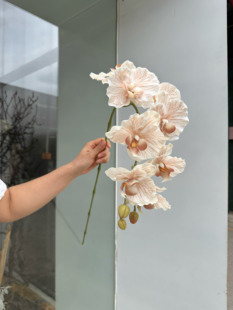 欧式蝴蝶兰  仿真花假花单枝摆件客厅插花瓶装饰现代摆设蛋糕装饰
