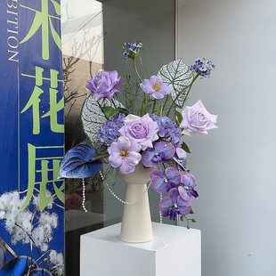 【不期而遇】紫色优雅高端原创设计花束家居装饰品茶几客厅卧室