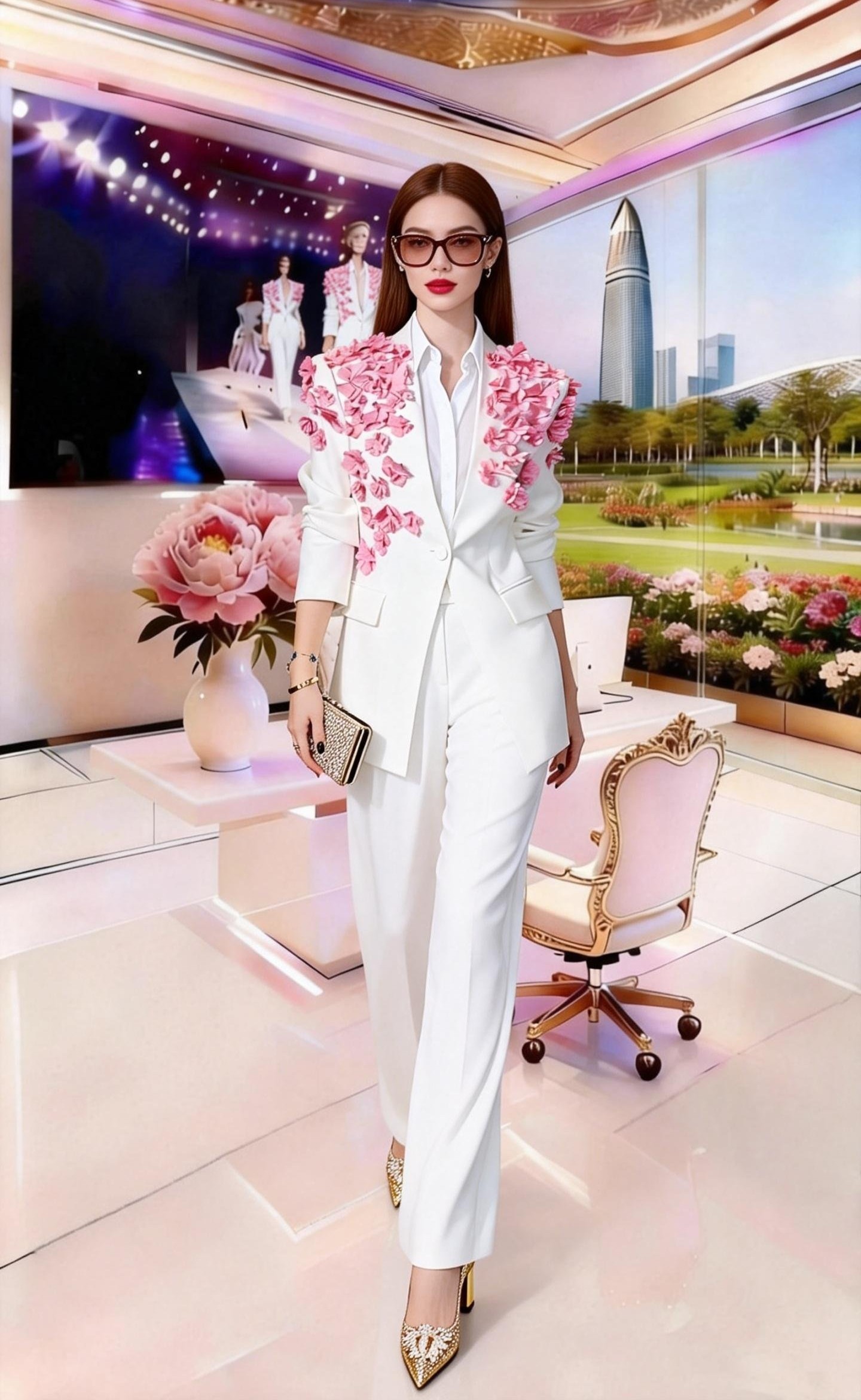 女总裁教师新款羊毛面料西装订花套装轻奢系列外套配阔腿裤两件套,女装/女士精品,时尚套装,淘宝优惠券,粉丝福利购,淘宝优惠卷