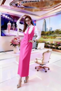 现货女装新款套装衬衫领带背带连衣裙三件套显瘦通勤OL早春款三件