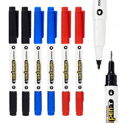 韩国慕那美(monami) NAME PEN.T油性双头记号笔04018防水速干不掉色小双头