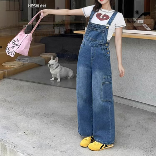 送运费险！牛仔背带裤女