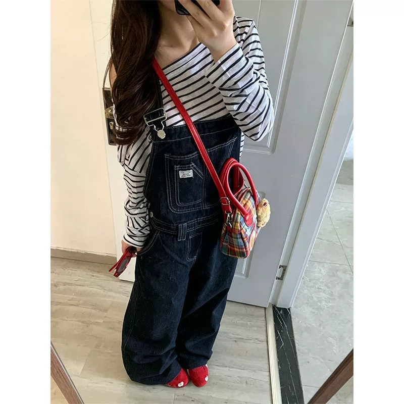 秋季女款牛仔工装背带裤显瘦百搭