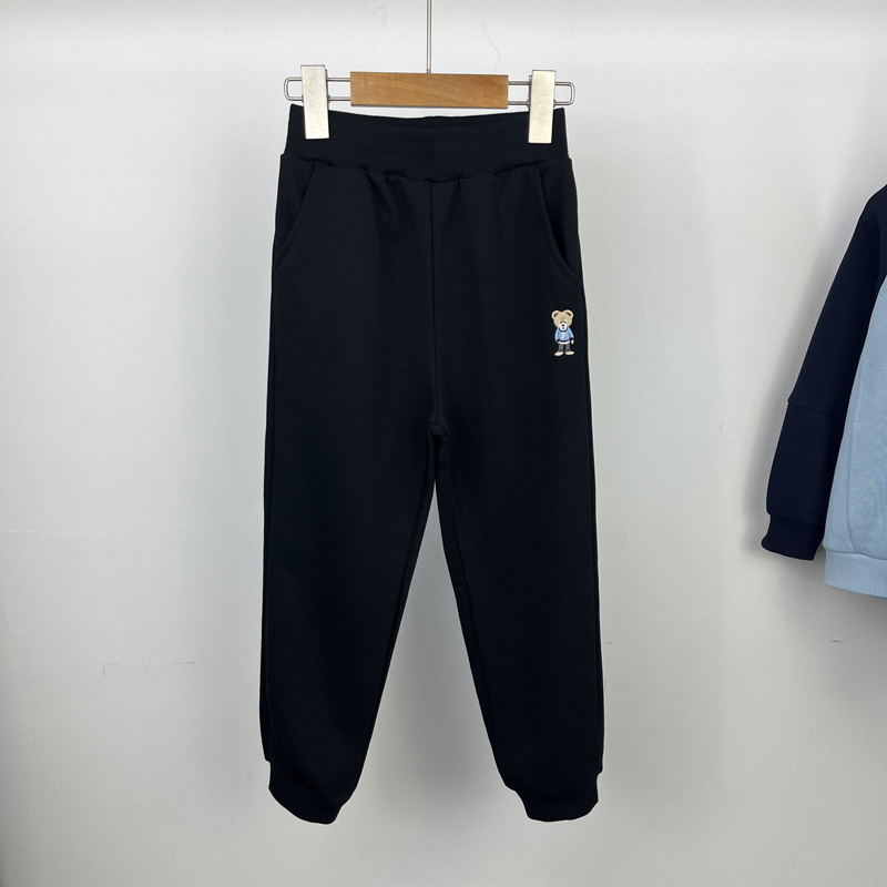 pw小熊童装秋季男女童百搭运动休闲裤 棉质毛圈料儿童束脚裤卫裤