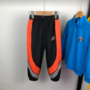 马其顿春季款童装运动裤时尚潮流撞色拼接男童休闲裤中大童长裤子