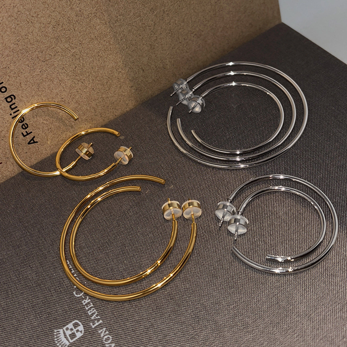 999纯银金色素圈耳环女2026新款爆款高级感轻奢耳钉大圆圈圈耳饰,饰品/流行首饰/时尚饰品新,耳环,淘宝优惠券,粉丝福利购,淘宝优惠卷