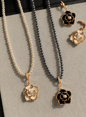 可拆卸DIY万能扣吊坠珍珠项链女