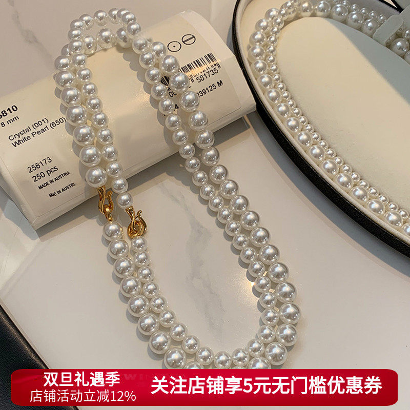独特澳白施家珍珠项链女轻奢高级感叠戴新款锁骨毛衣链秋冬新配饰
