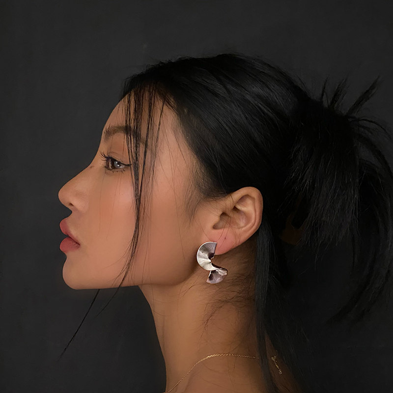 925纯银夸张金属耳环女
