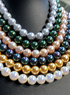 极光镜面炫彩Akoya天女级珍珠项链女人造马贝轻奢高级感锁骨颈链