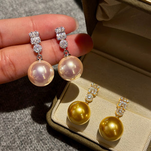 999纯银天女珍珠耳钉女2026新款爆款轻奢高级感耳环耳坠秋冬耳饰