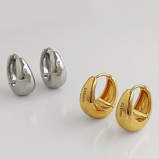CELI法式耳环2022年新款潮小众设计高级感耳圈金色耳钉复古耳饰女