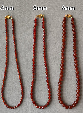 天然红色玛瑙项链女串珠新中式2026新款轻奢高级感配饰锁骨毛衣链