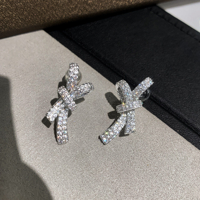 925纯银蝴蝶结镶钻银色耳环女轻奢高级感2026新款耳钉小香风耳饰,饰品/流行首饰/时尚饰品新,耳环,淘宝优惠券,粉丝福利购,淘宝优惠卷