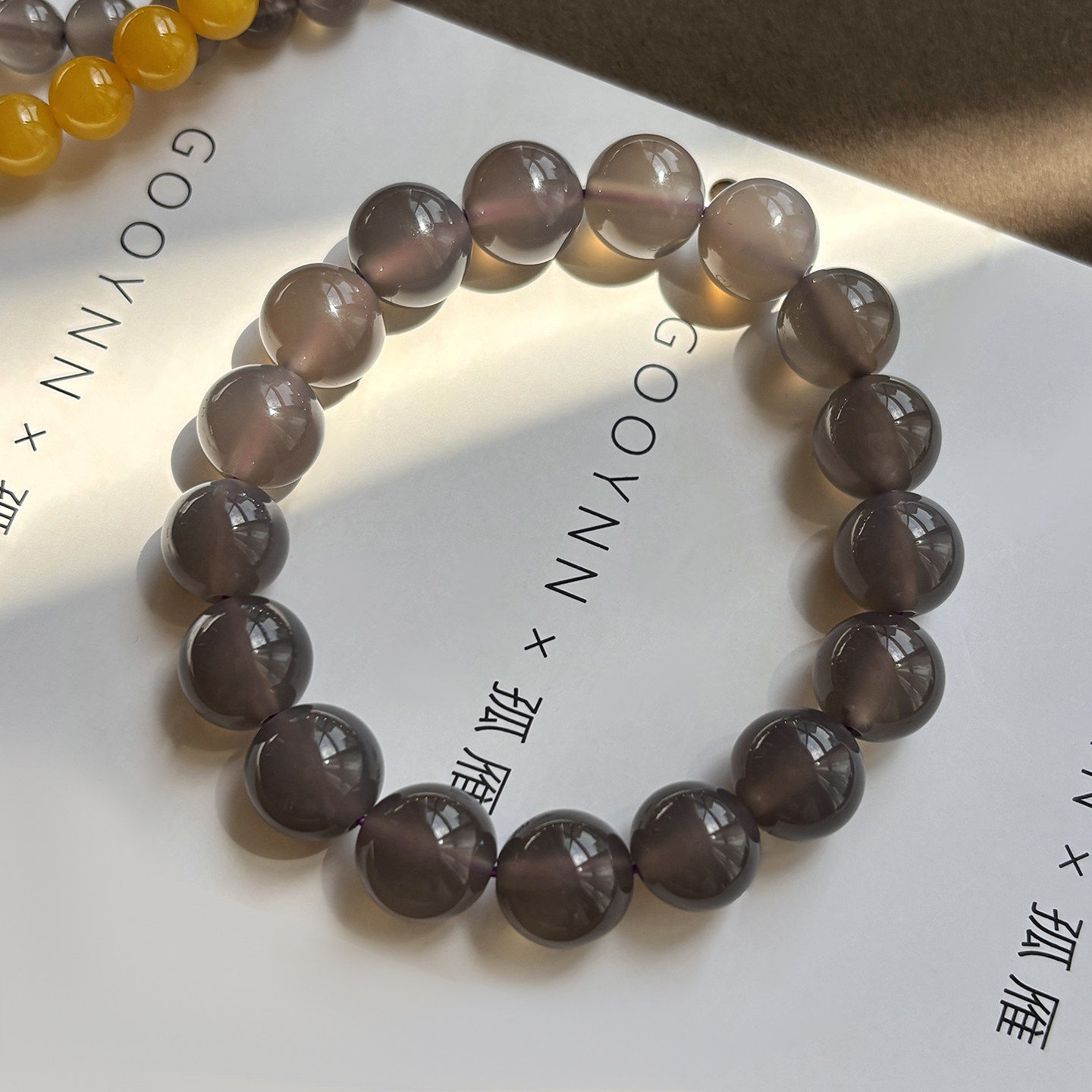 天然烟紫玉髓手链女款高级感灰色冰种玛瑙轻奢小众手串男玉石手饰