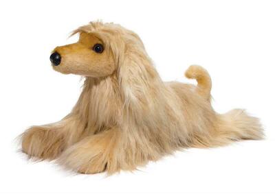 （代购）仿真米白色阿富汗猎犬狗狗afghan hound毛绒玩具公仔