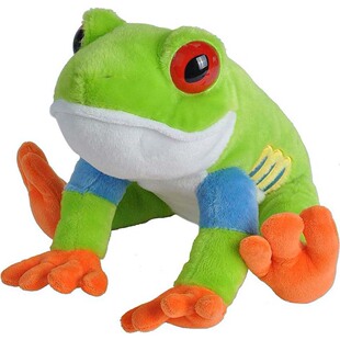 （代购）美国wild republic仿真红眼绿树蛙frog毛绒玩具公仔