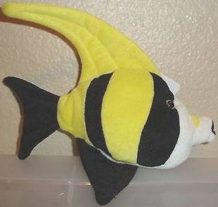 （定做）仿真马夫鱼关刀鱼longfin bannerfish毛绒玩具公仔