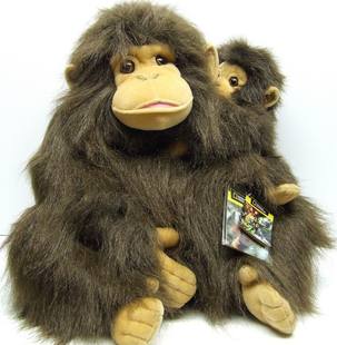 美国国家地理仿真母子款 黑猩猩chimpanzee毛绒玩具公仔 代购