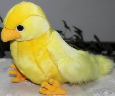 （代购）德国teddy hermann仿真金丝雀canary毛绒玩具公仔