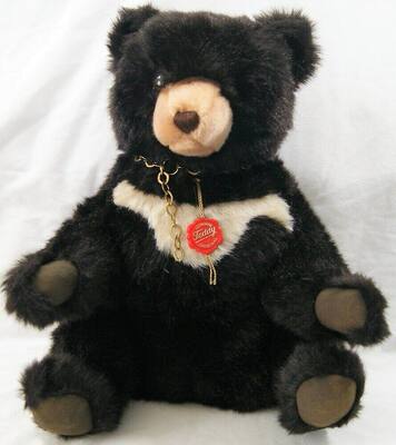 （代购）德国teddy hermann仿真亚洲黑熊月熊狗熊毛绒玩具公仔