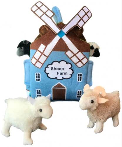 （代购）美国adore仿真荷兰风车房子绵羊舍sheep毛绒玩具公仔