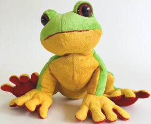 （代购）加拿大GANZ仿真红眼绿树蛙frog毛绒玩具公仔