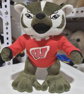 (定做)美国威斯康星大学吉祥物仿真美洲獾badger毛绒玩具公仔