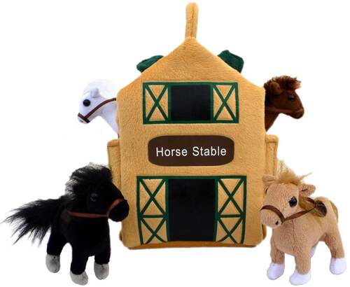 （代购）美国adore仿真马厩房子horse毛绒玩具公仔