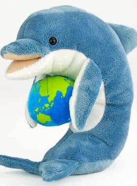 （代购）日本colorata仿真蓝海豚dolphin毛绒玩具公仔